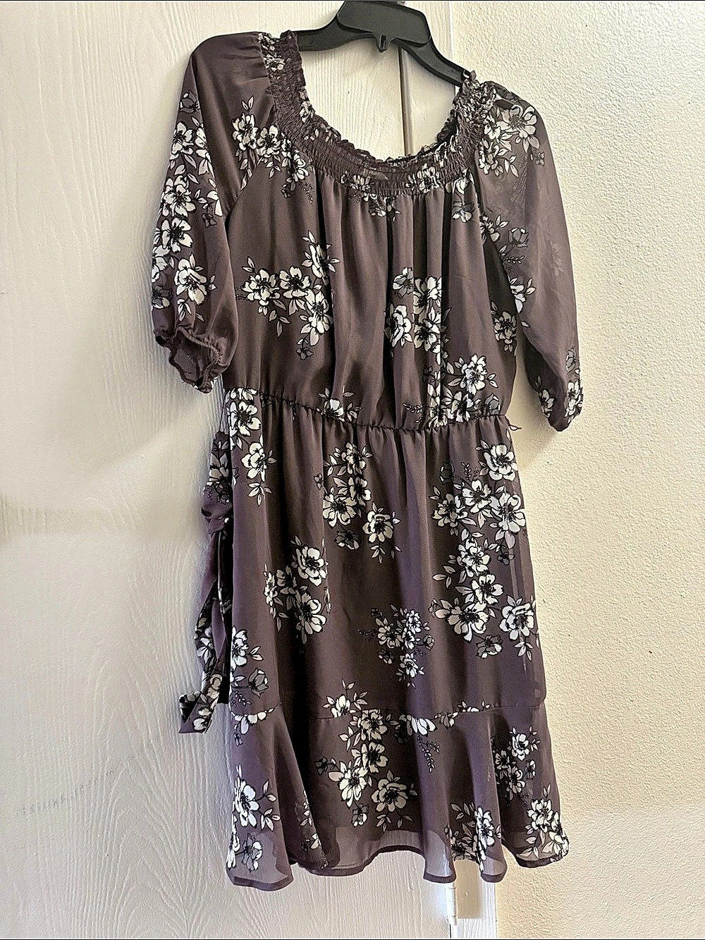 Maurices Floral Mini Dress in Purple & White Size Small